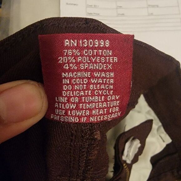 Ling Collection Girls Brown Cotton Blend Pockets Denim Skinny Jeans Size Medium - Picture 7 of 8